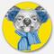 Designart - Koala with Scarf and Earmuffs' Disc Animal Metal Circle Wall Decor